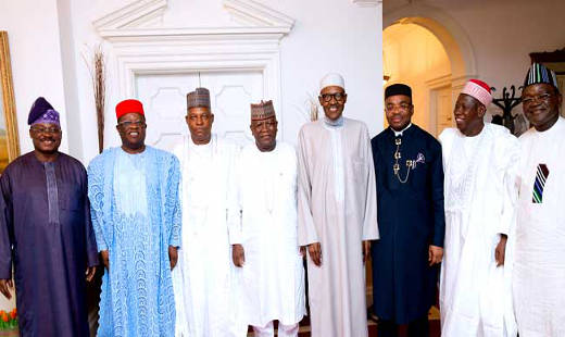 Buhari and 7 governors Photo