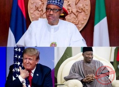 Muhammadu Buhari, Donald Trump and Goodluck Jonathan Photo