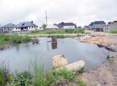 The spot of the pipeline explosion at Abule Ado in Lagos, which occured on March 15, 2020 Photo