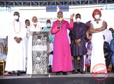 Edo State governor, Godwin Obaseki at an interdenominational thanksgiving service on Sunday