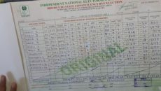 The original result sheet of the Isiuzo Local Government state constituency seat bye-election.