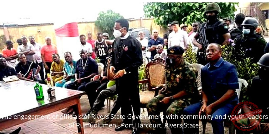 The engagement of officials of Rivers State Government with community and youth leaders of Rumuolumeni, Port Harcourt, Rivers State. Photo