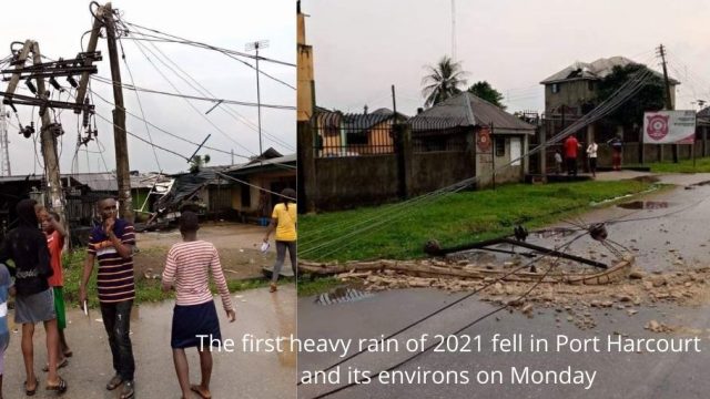 The first heavy rain of 2021 fell in Port Harcourt and its environs on Monday photo