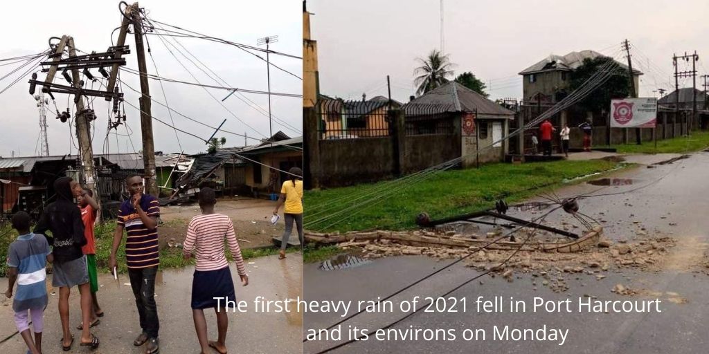 The first heavy rain of 2021 fell in Port Harcourt and its environs on Monday photo