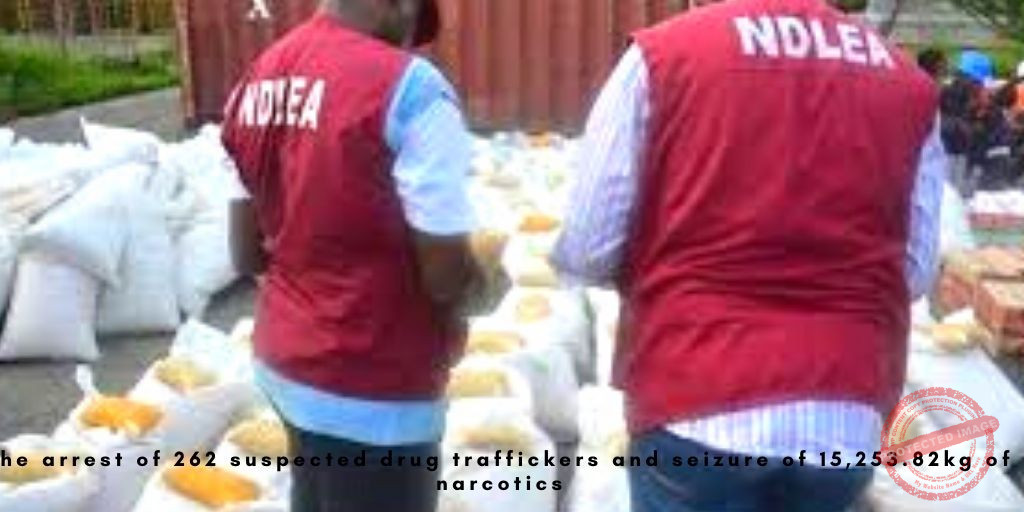 the arrest of 262 suspected drug traffickers and seizure of 15,253.82kg of narcotics photo