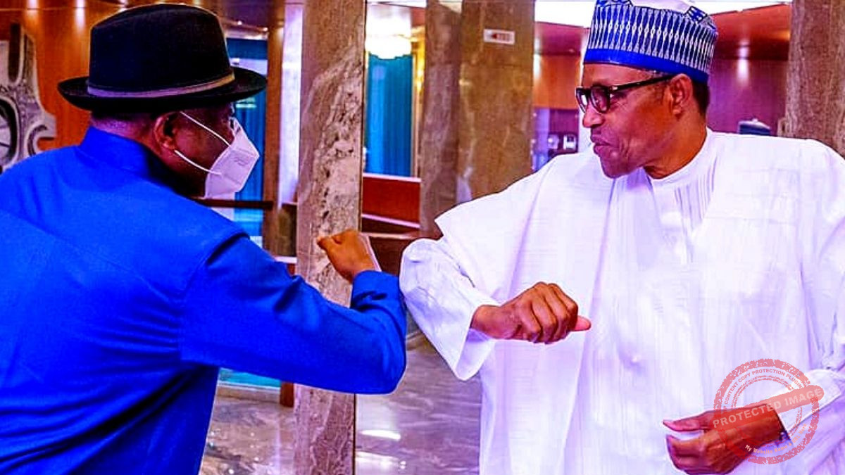 Former President Goodluck Jonatan and President Muhammadu Buhari Photo