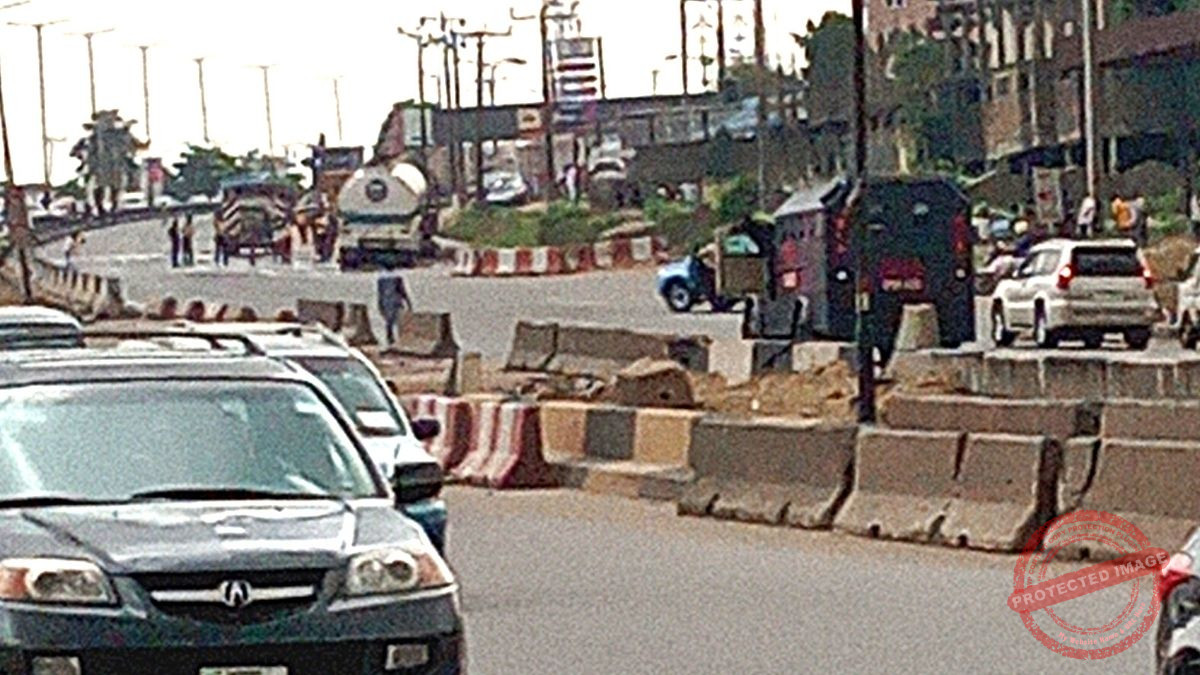 Fuel tank being attended to by fire service