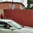 Fallen Containerised Truck Causing Traffic Gridlock at Agidingbi, Ikeja (Photo and Video)