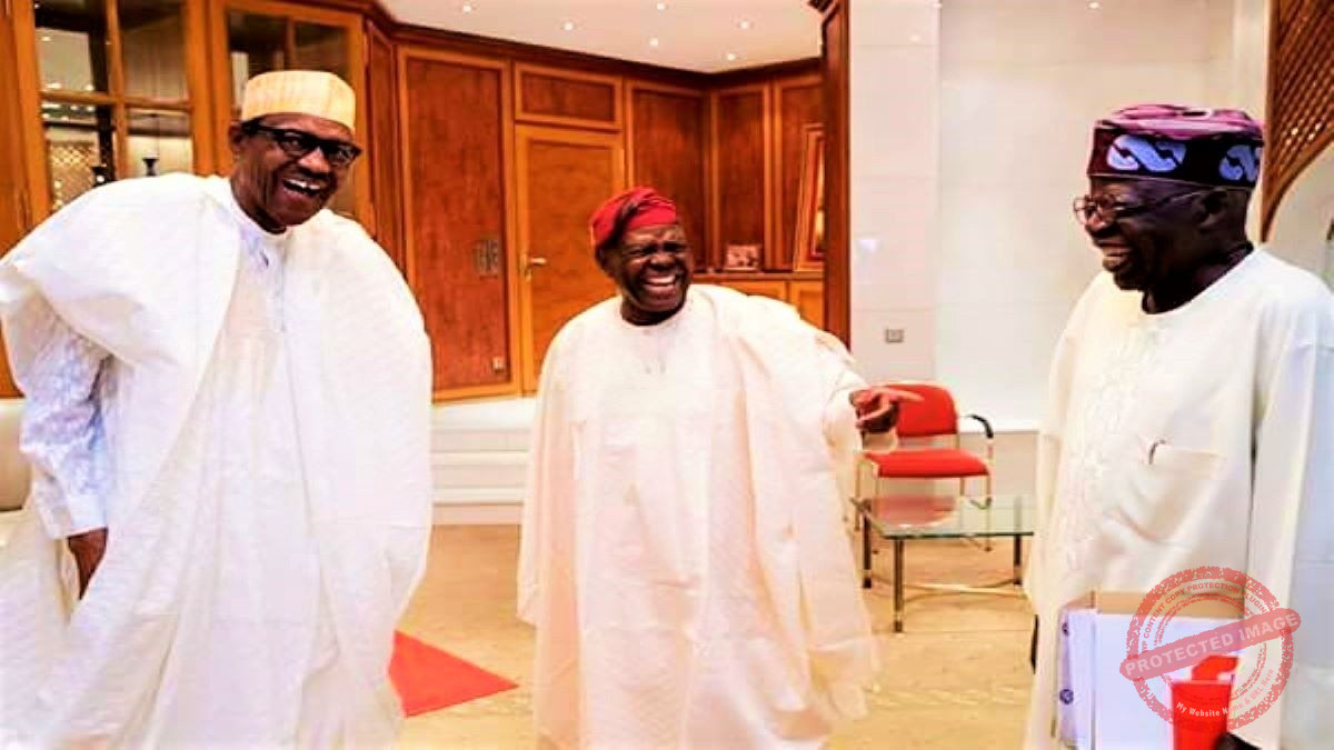President Muhammadu Buhari, Bisi Akande and Bola Tinubu Photo